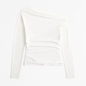 A&F Long-Sleeve Off-The-Shoulder Draped Top